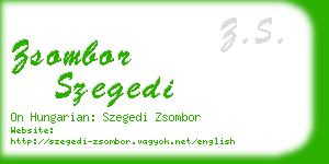 zsombor szegedi business card
